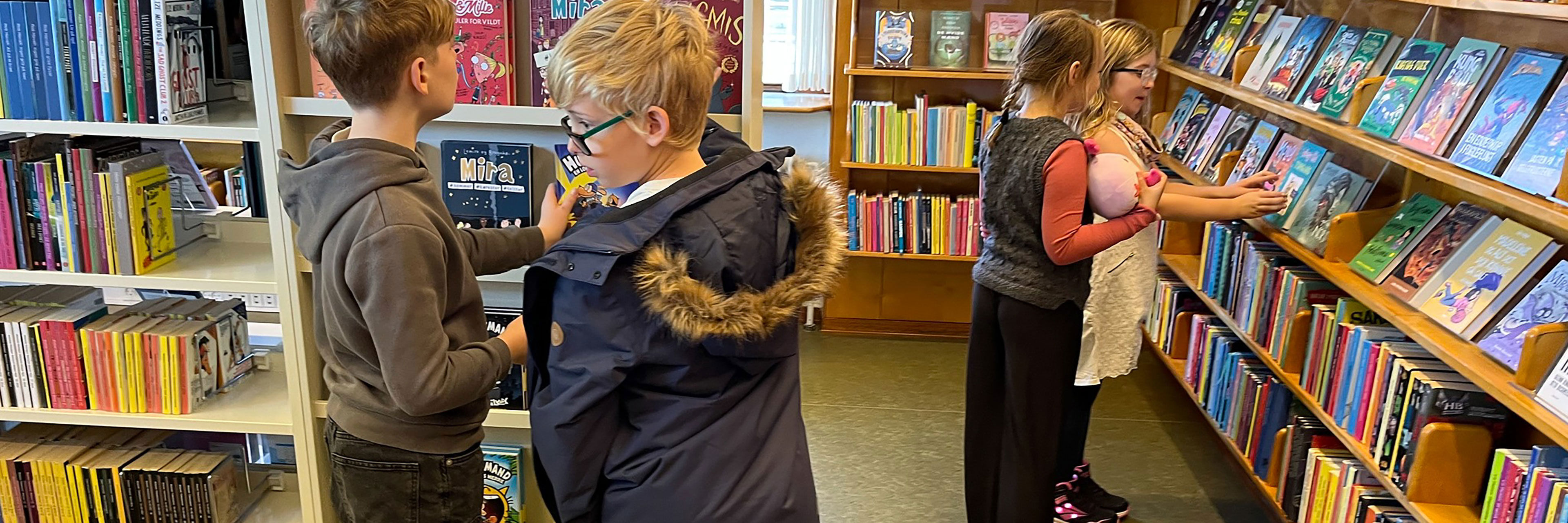 Børn der besøger Nyborg Bibliotek