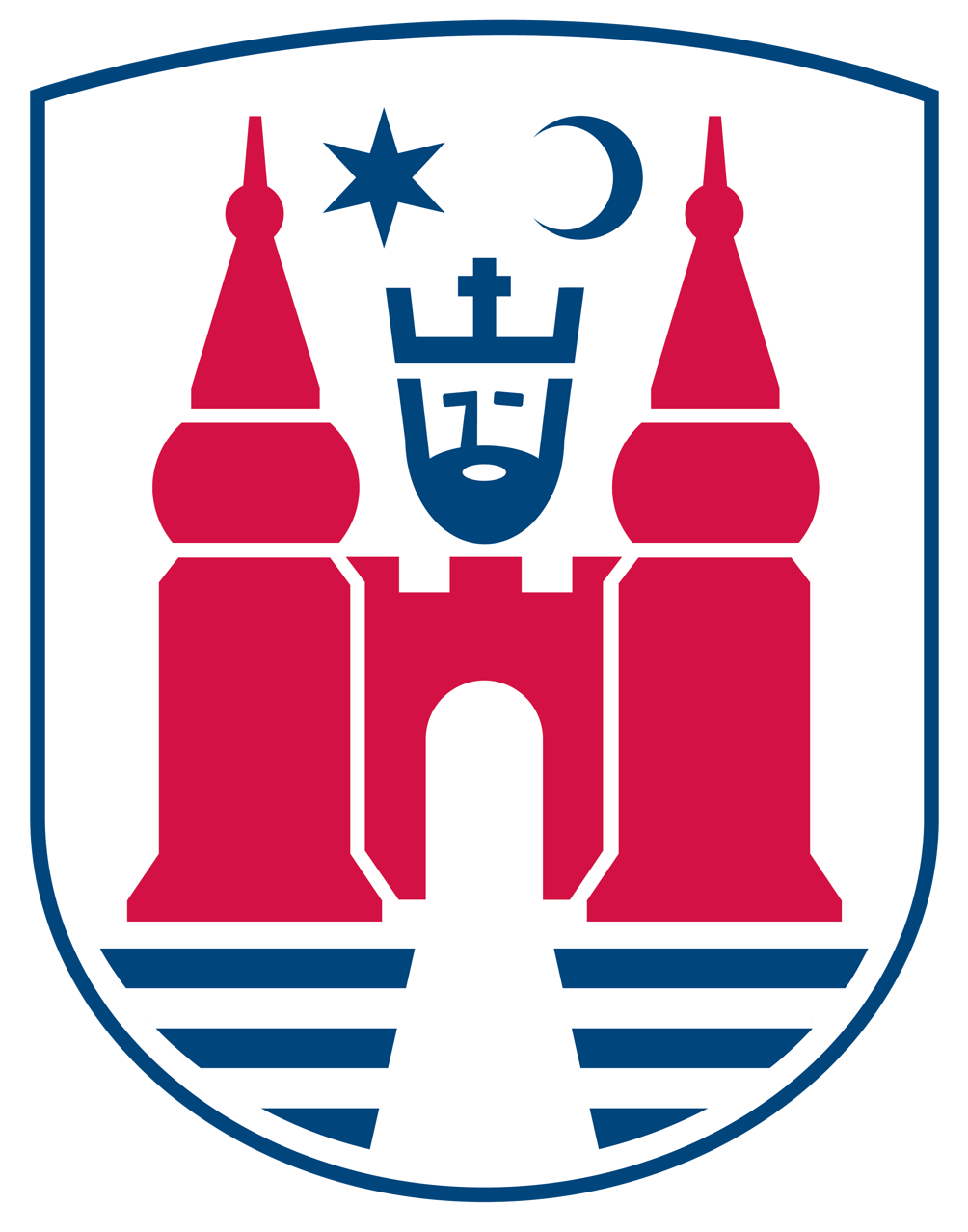Nyborg Kommunes logo - kun skjold i farve (PNG)
