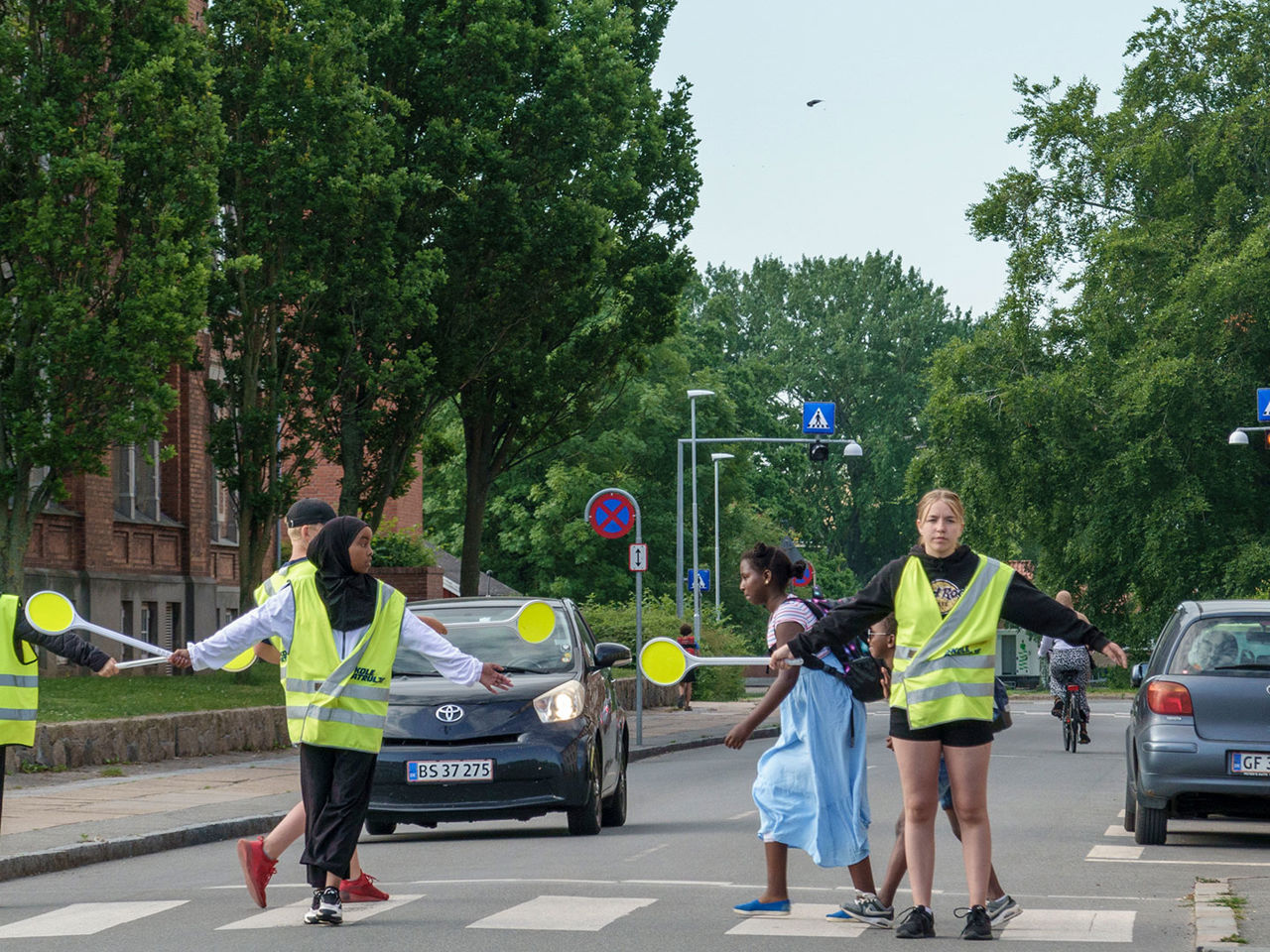 Skolepatrulje ved Birkhovedskoen i Nyborg