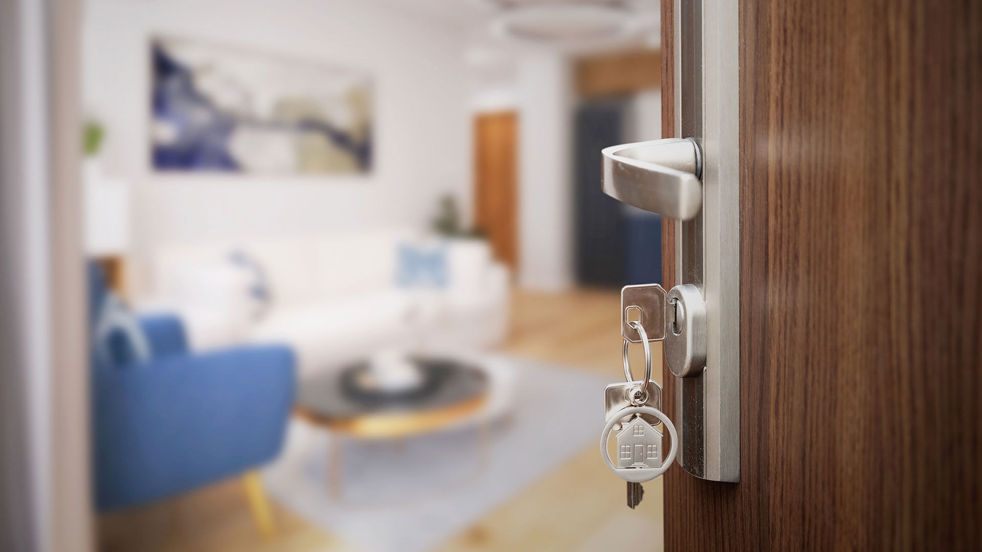 Åben dør til en lejlighed