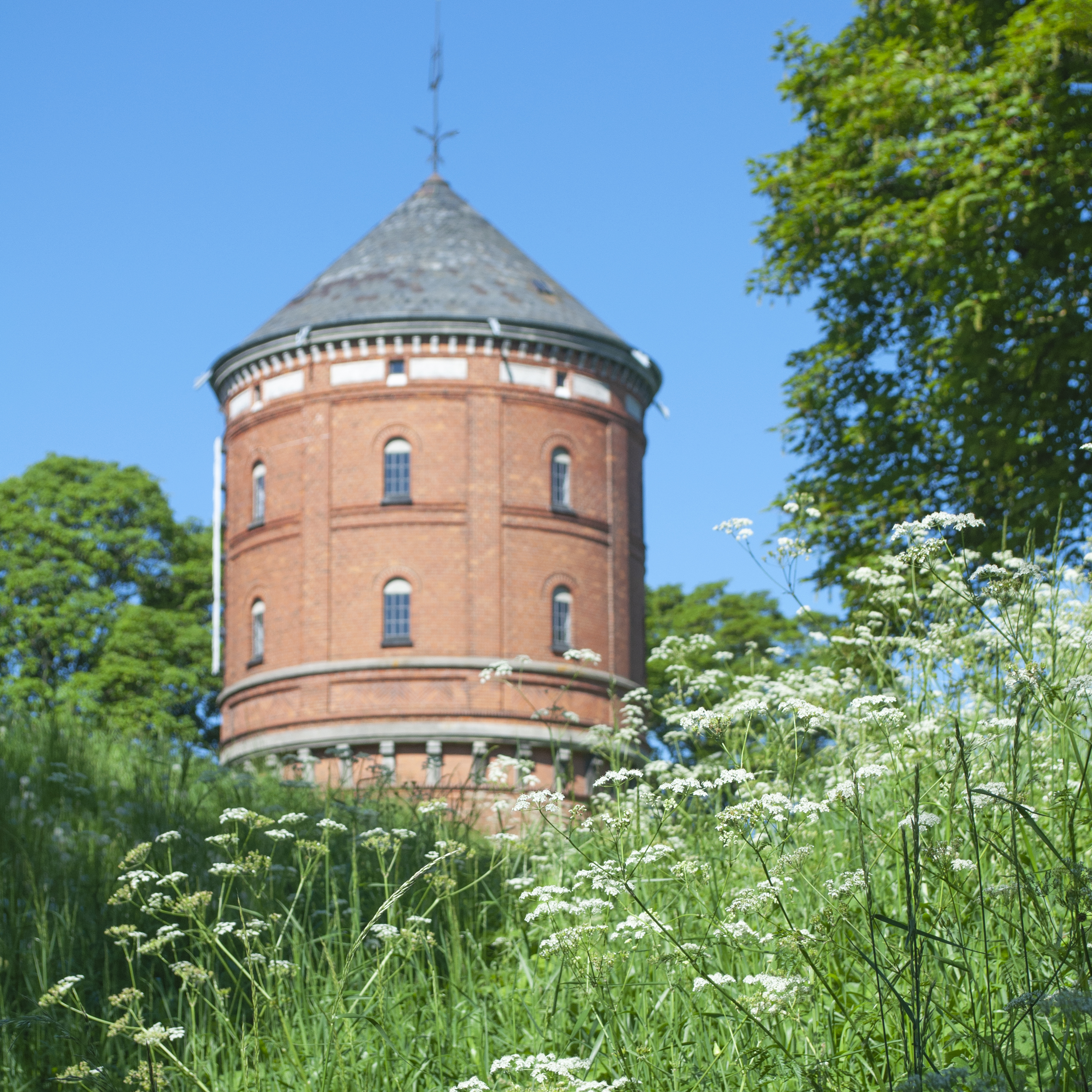 Nyborg Vold med vandtårnet i baggrunden