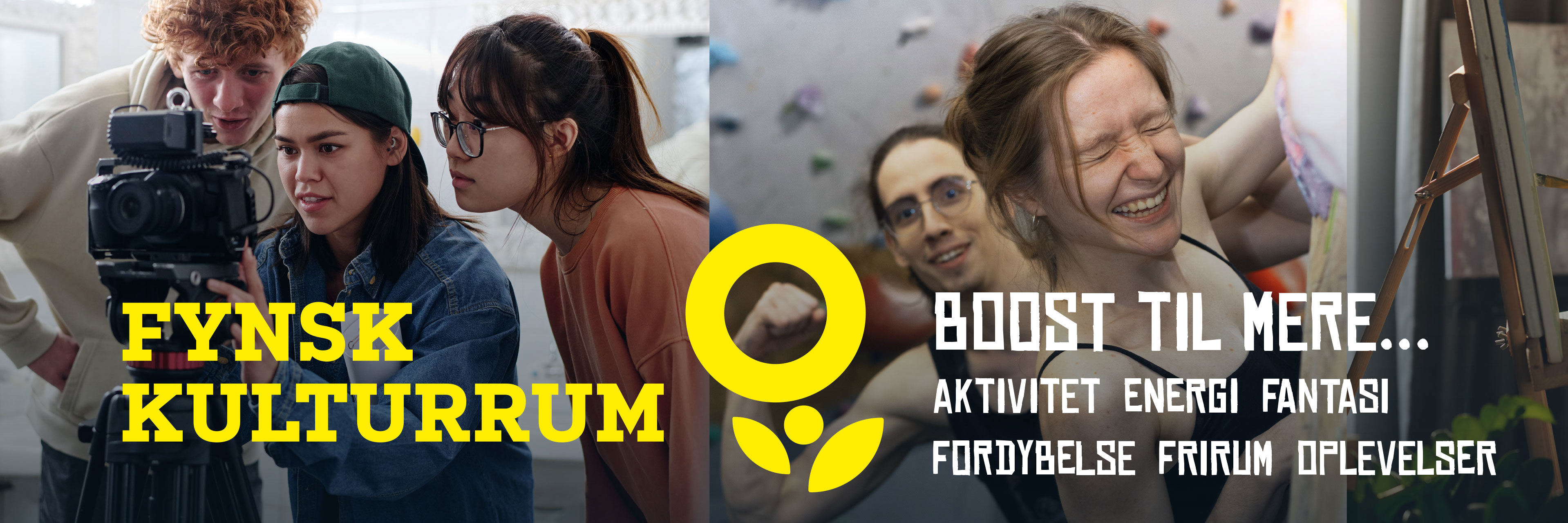 Collage med levende billeder fra Fynsk Kulturrum