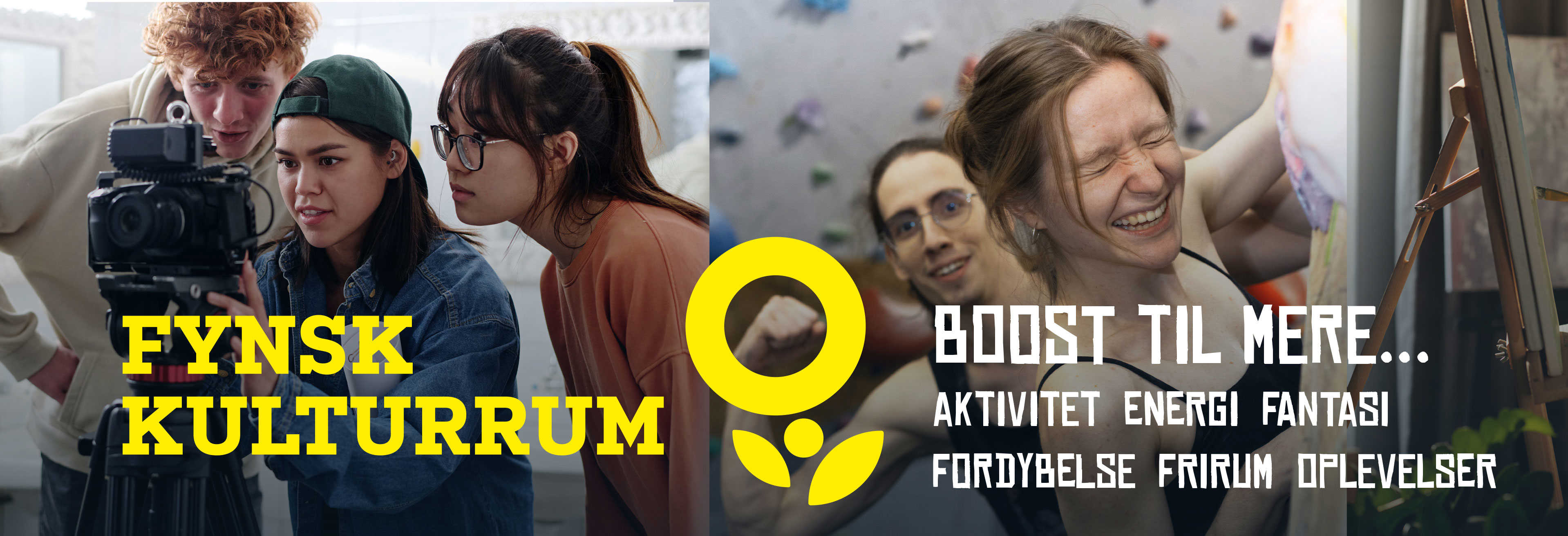 Collage med levende billeder fra Fynsk Kulturrum