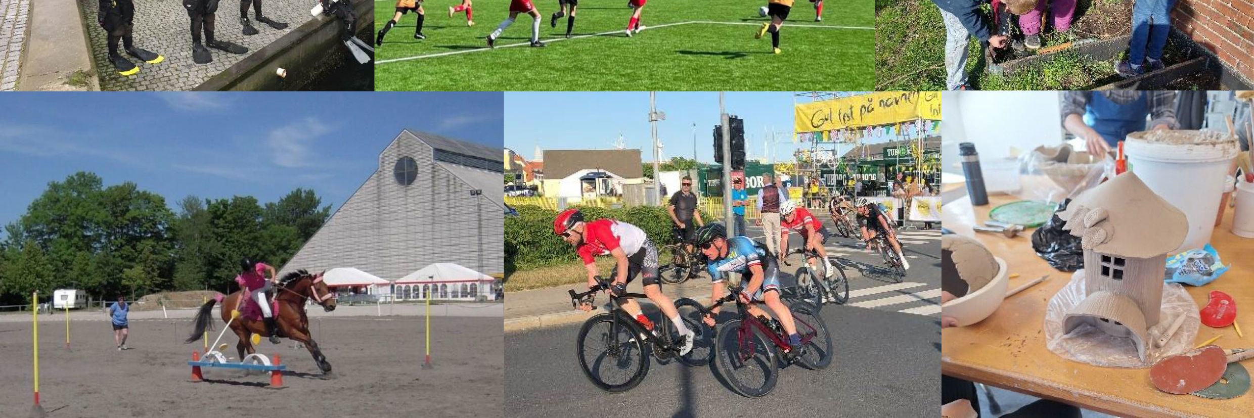 Collage af kultur- og fritidsaktiviteter i Nyborg Kommune