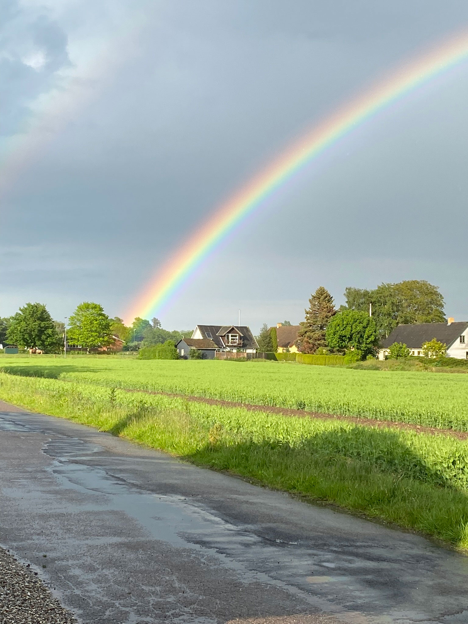 Regnbue over himlen i Hjulby