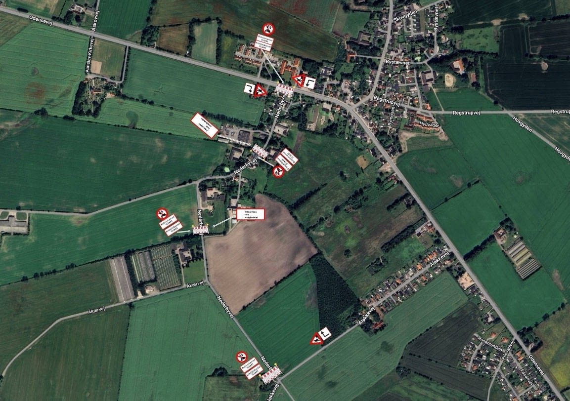 Skilteplan over område ved Nederbyvej, Aunslev