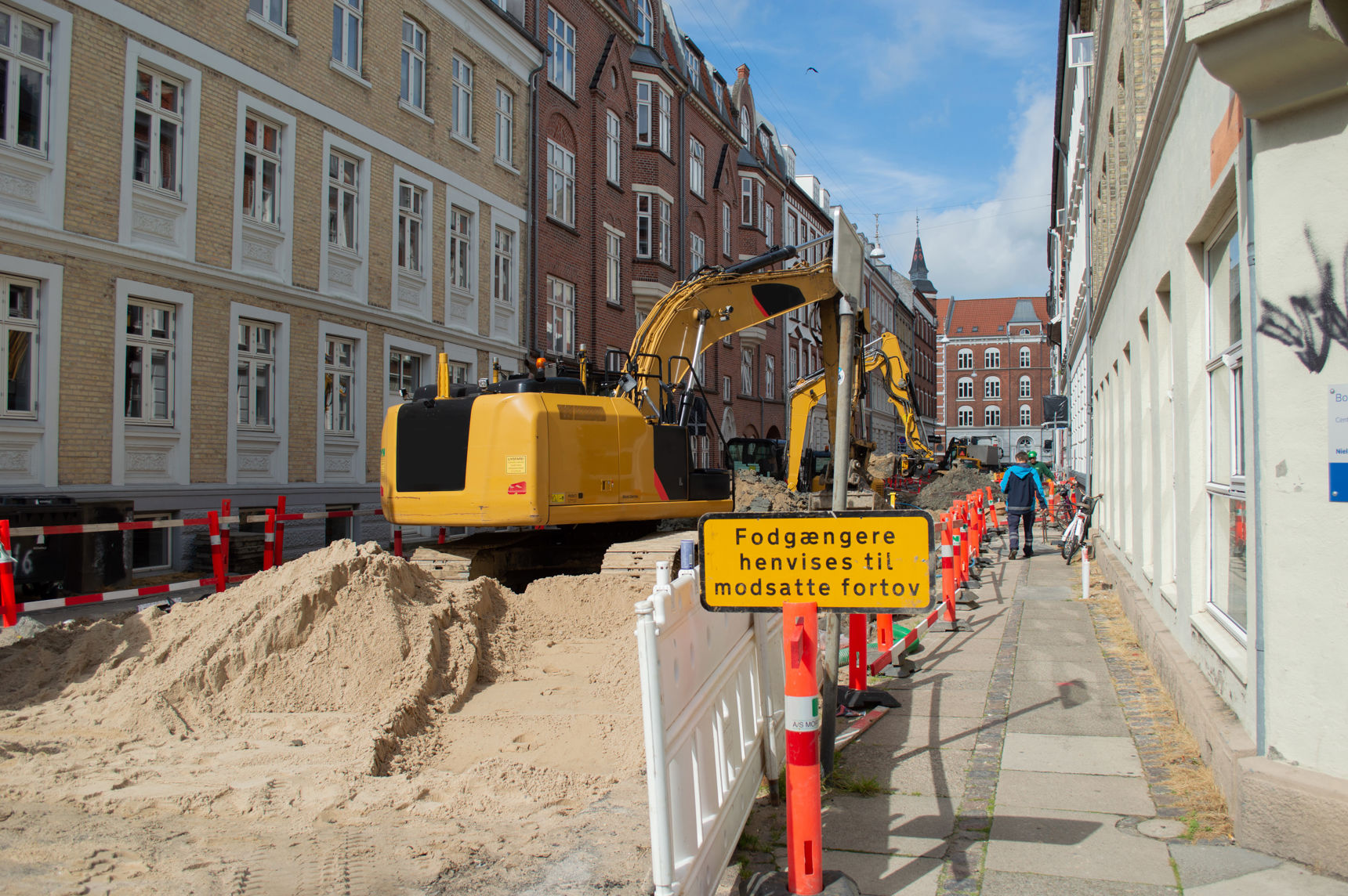 Vejarbejde på fortov