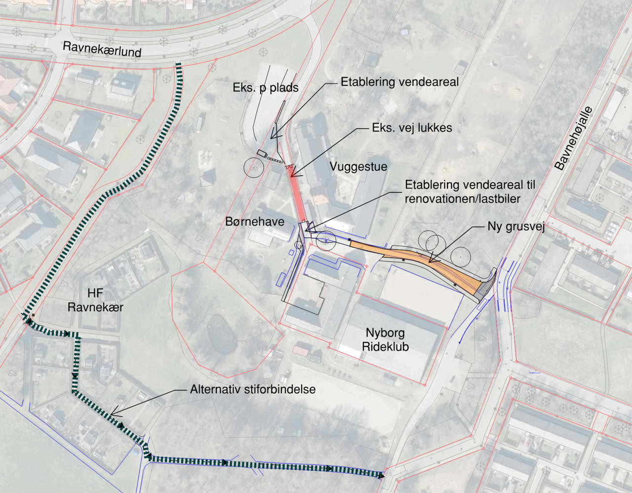 Kort over område ved Ravnekærlund