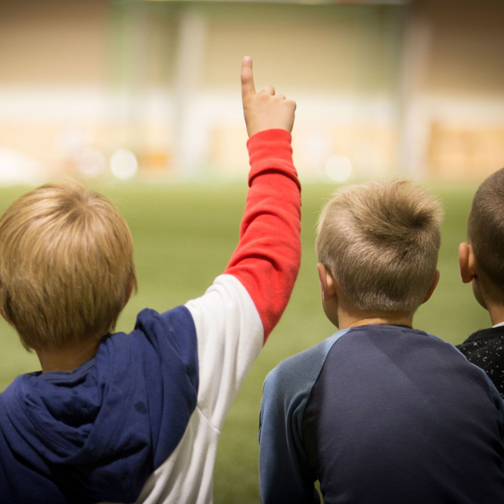 Ryggen af tre små drenge