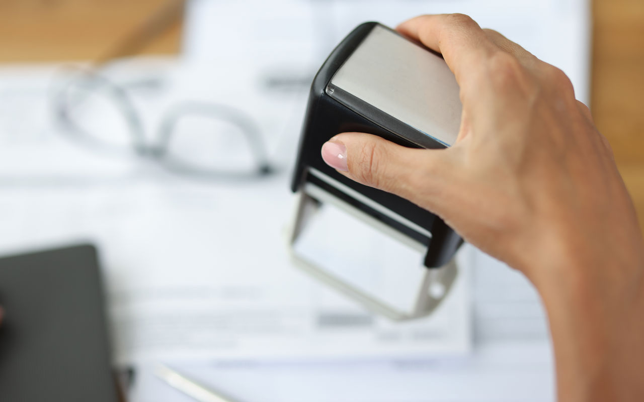 Stempel på dokument