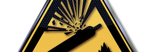 Skilt der viser fare for eksplosion