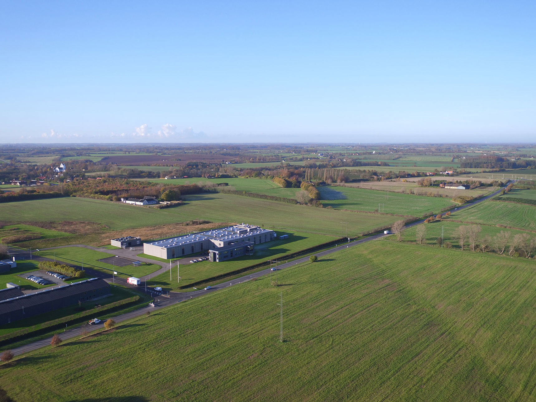 Luftfoto over ledige grunde i Nyborg Kommune
