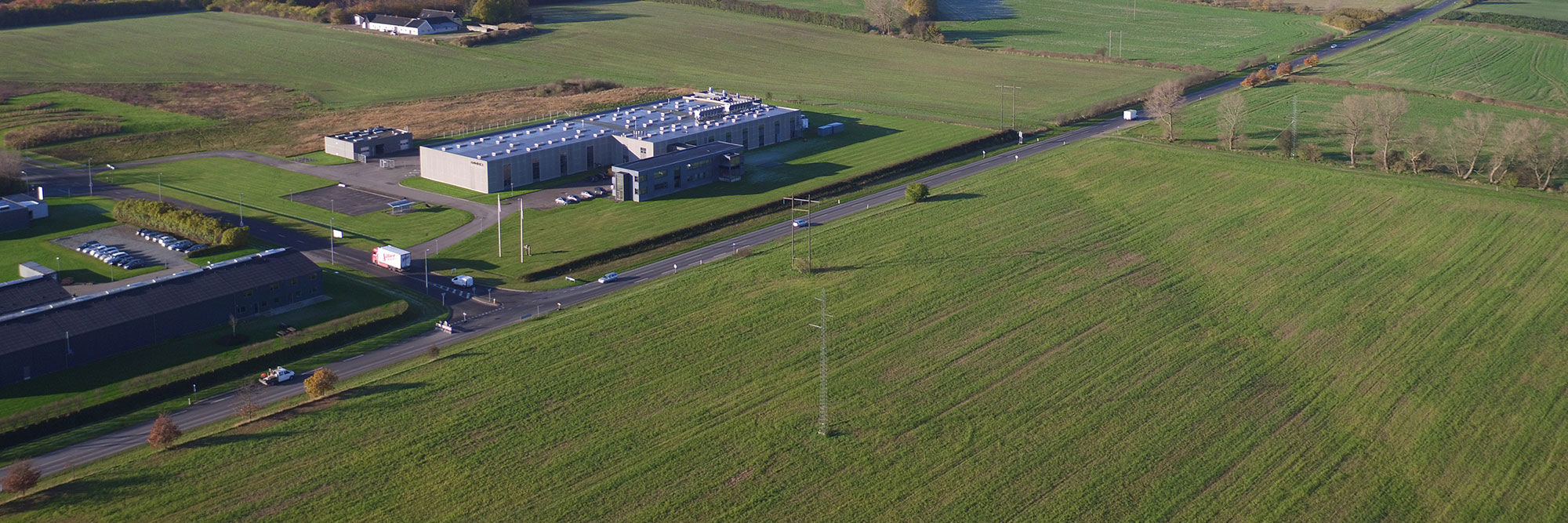 Luftfoto over ledige grunde i Nyborg Kommune