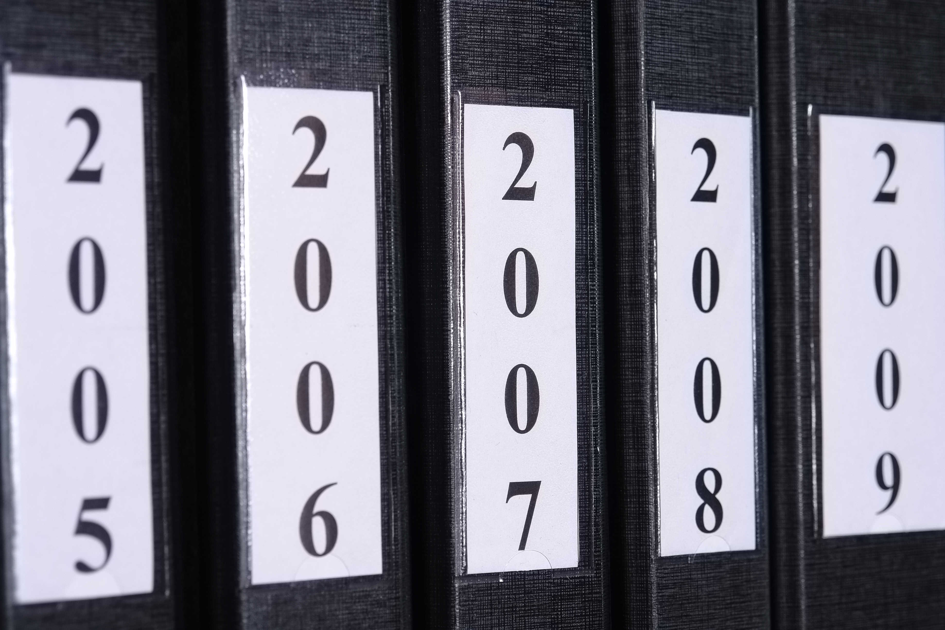 Sagsmapper med årstal