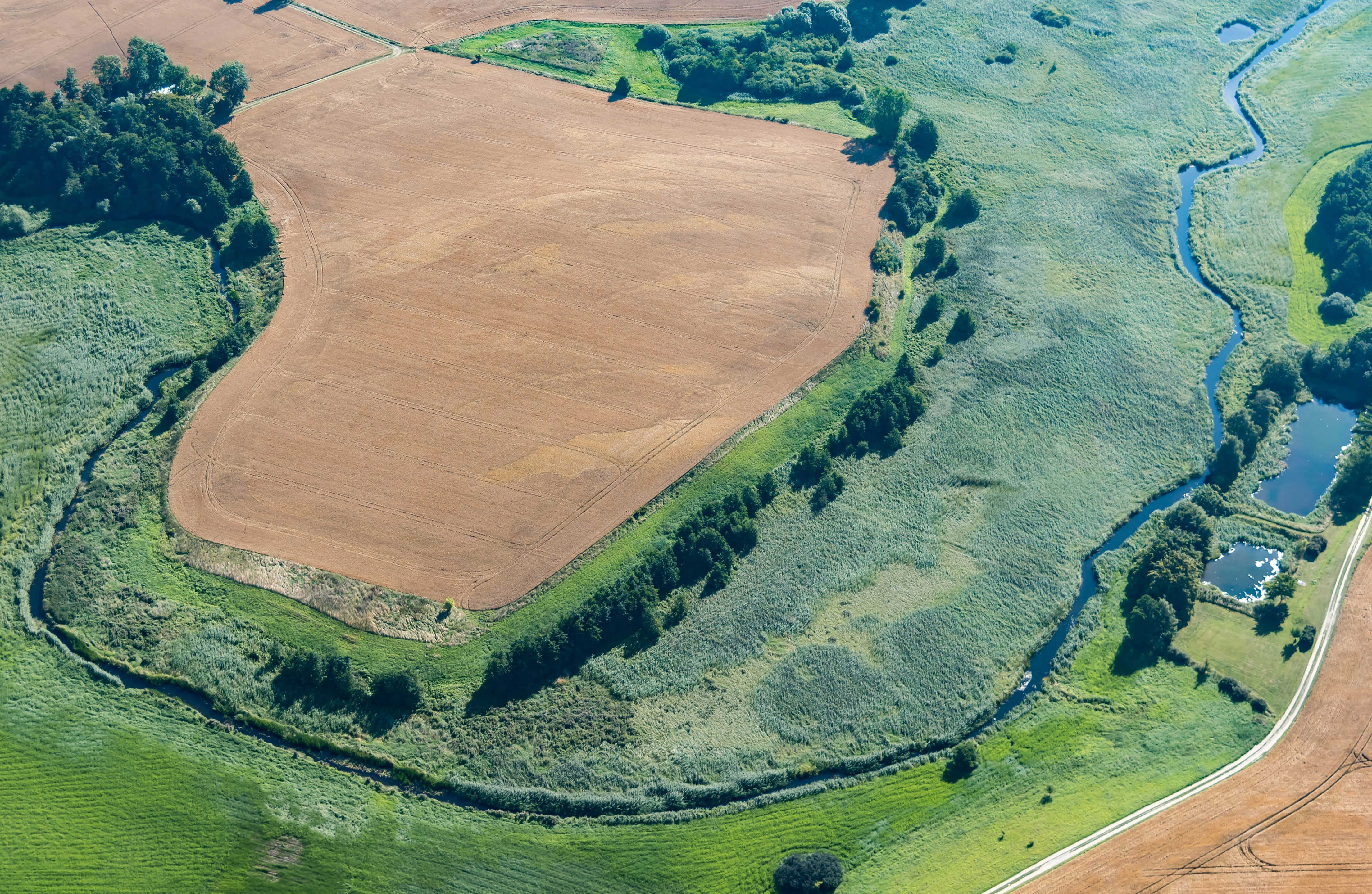 Luftfoto over Vindinge Ådal