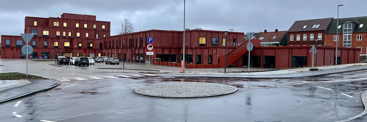 Rundkørsel ved det nye Sundhedshus