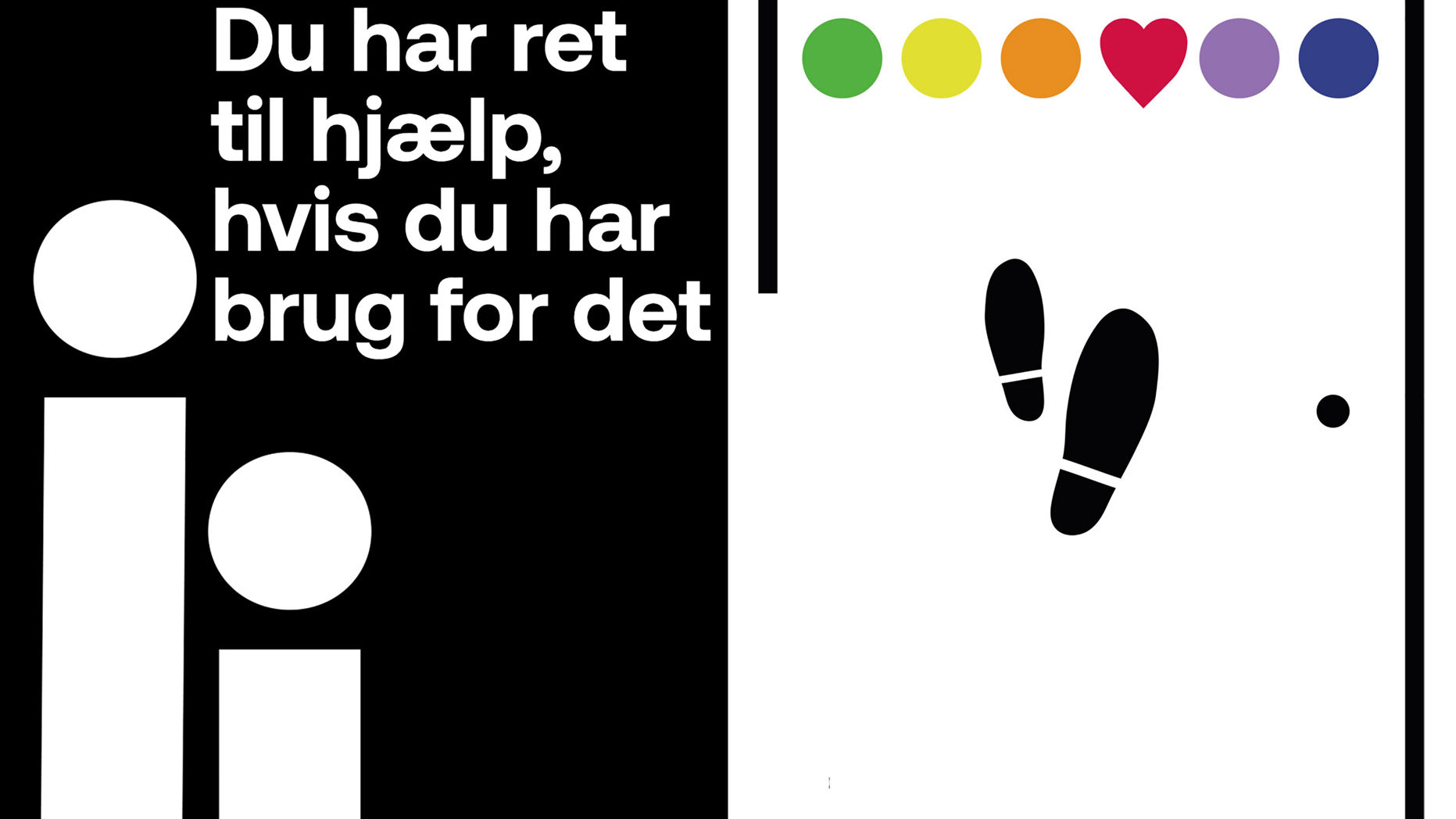 Logo med 'ret til hjælp' og familieindgangen