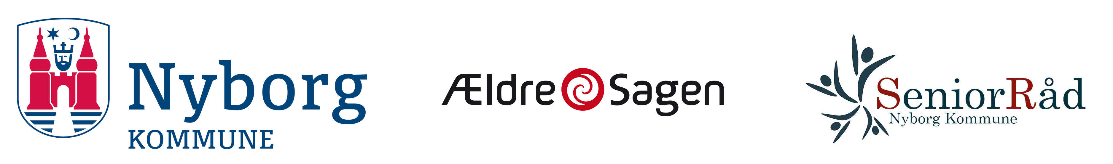 Logo Nyborg Kommune, Ældre Sagen og SeniorRådet
