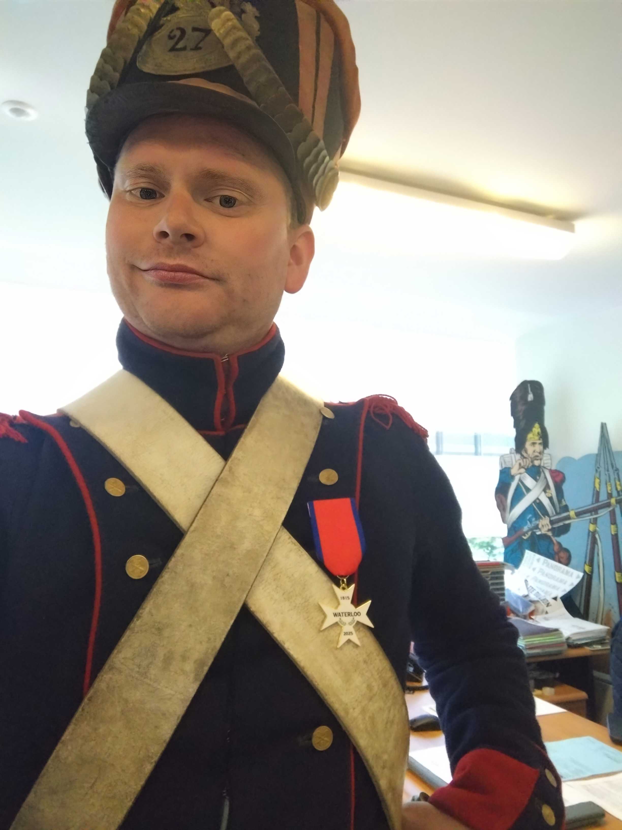 En enkelt udklædt soldat i Belgien