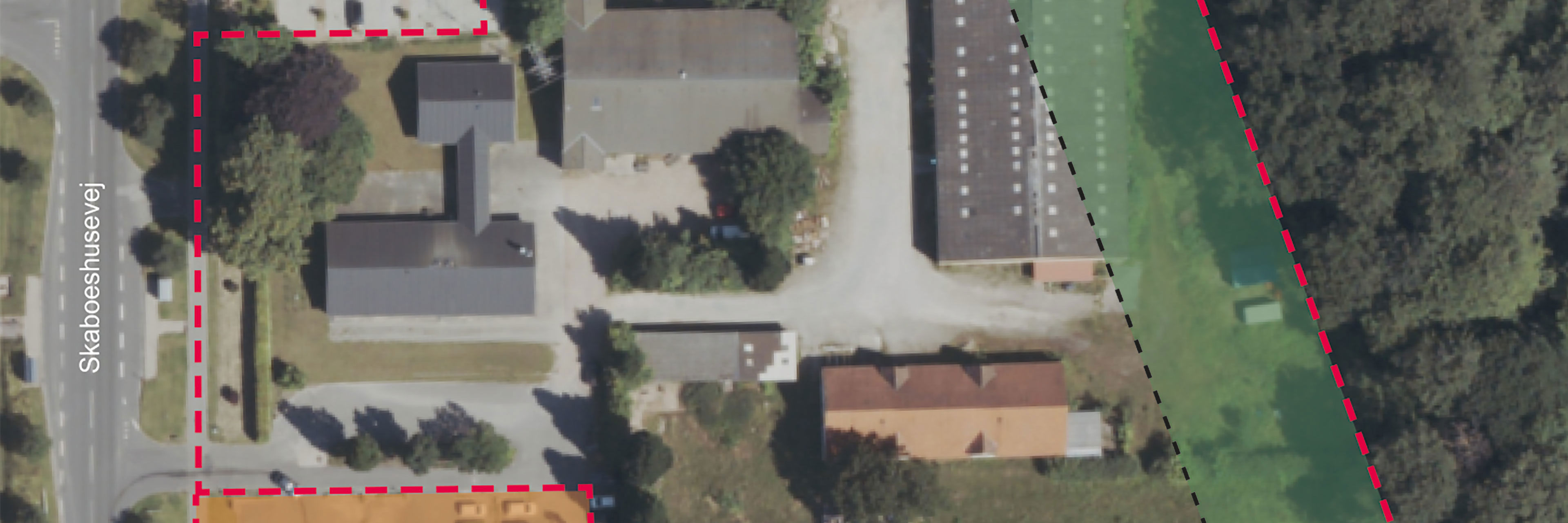 Luftfoto over område ved Skaboeshusevej 102-104