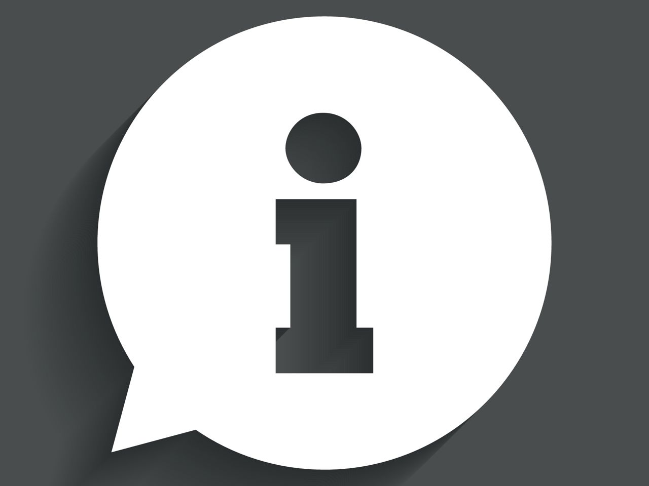 Skilt med et stort 'I'