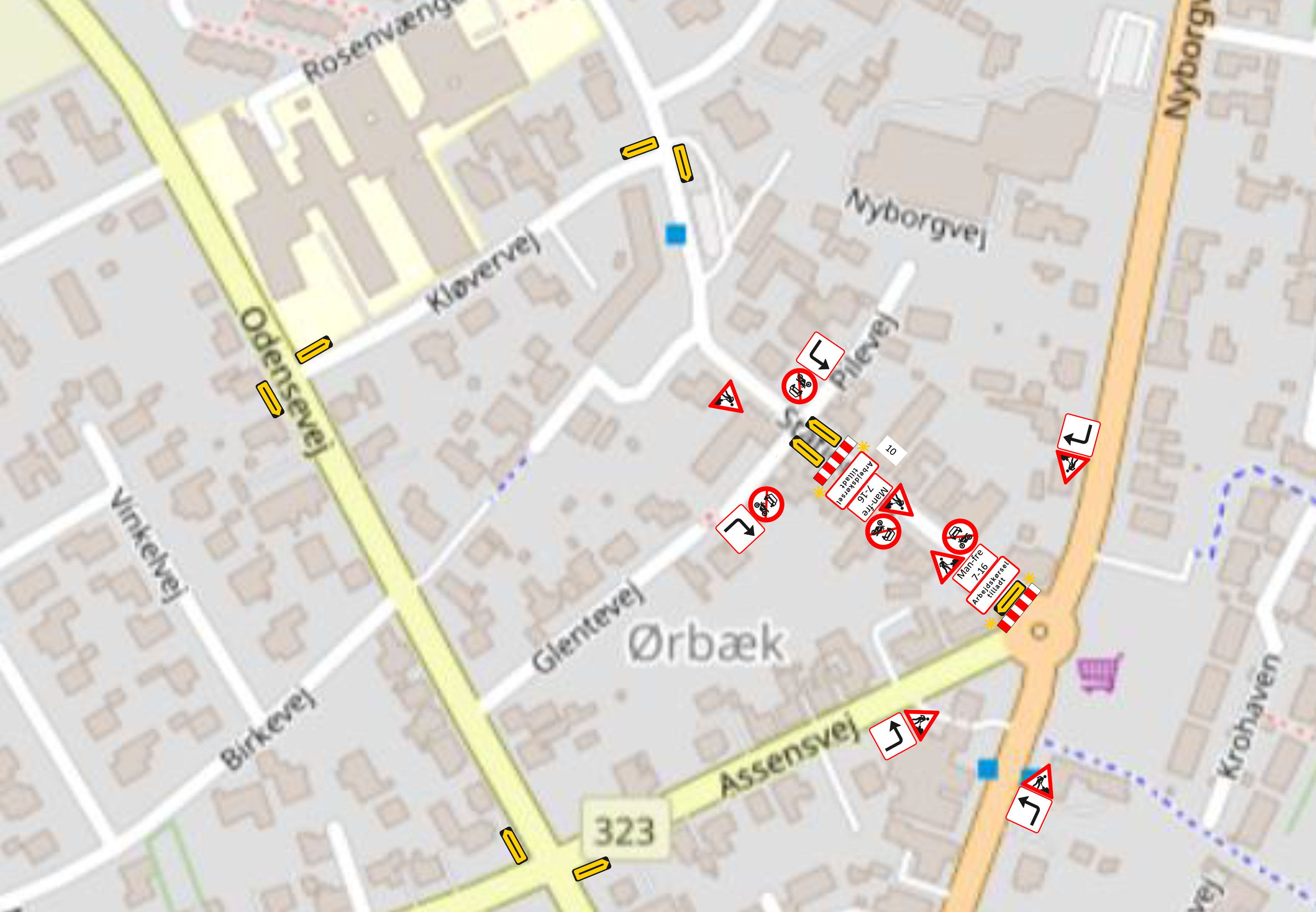 Afspærringsplan Stationsvej 10, Ørbæk