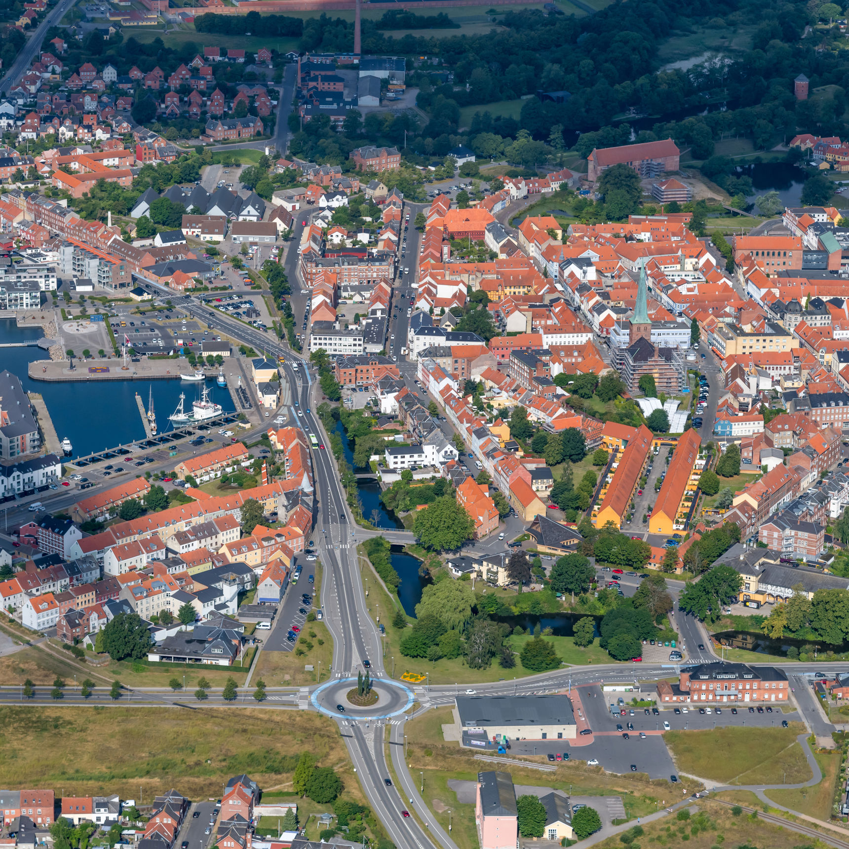 Luftfoto over Nyborg indre by