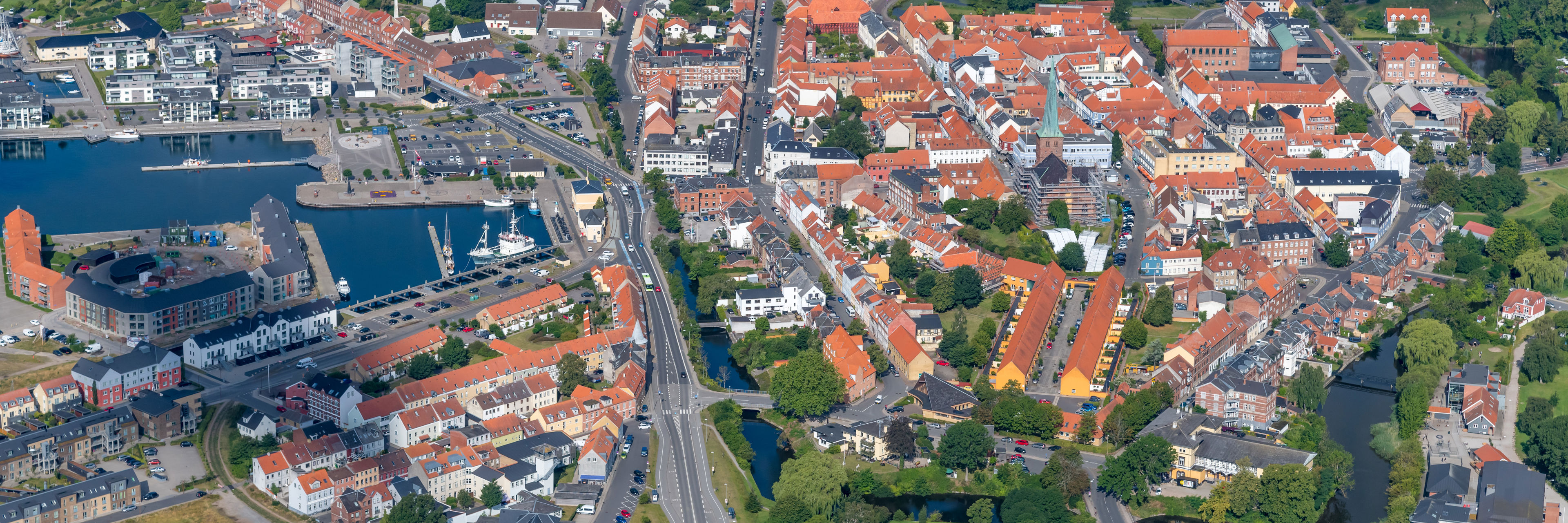 Luftfoto over Nyborg indre by