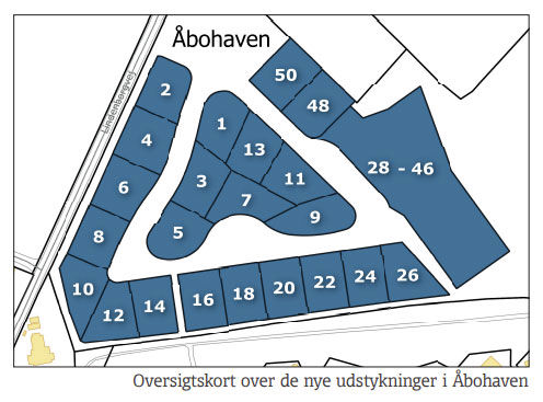 Oversigt over udstykninger i Åbohaven // Foto: Nyborg Kommune