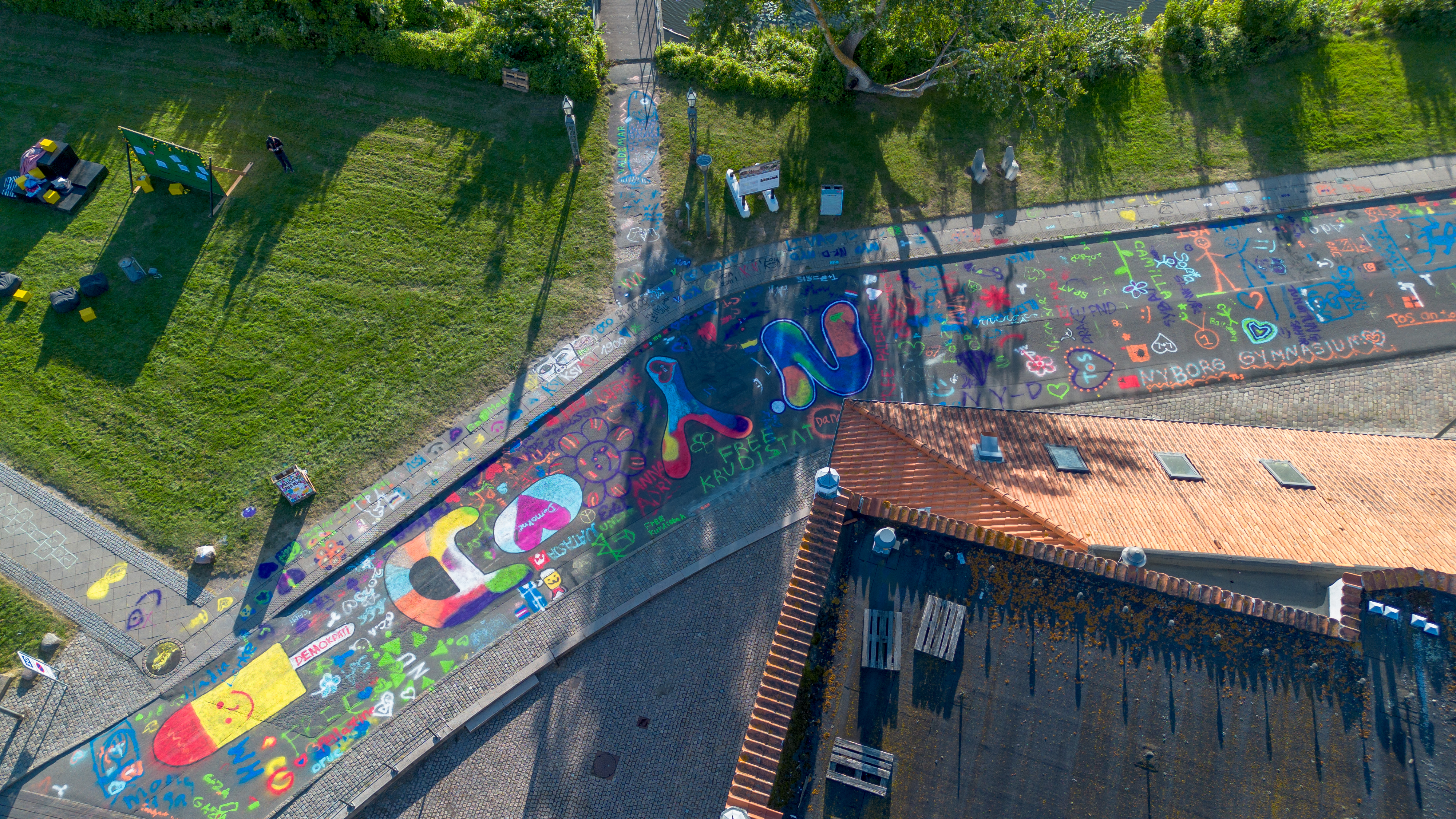 Dronefotos af kunst til NYD